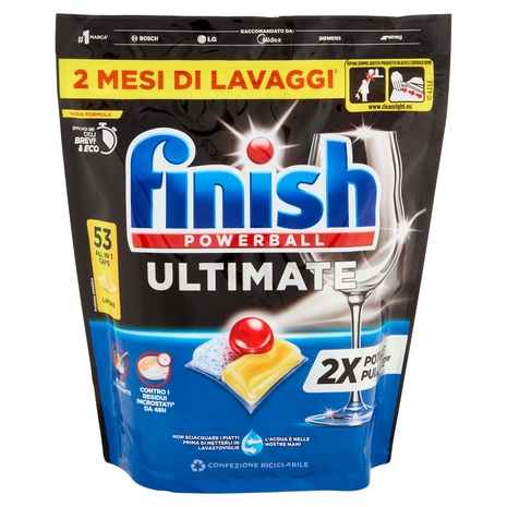 Finish Ultimate Limone pastiglie lavastoviglie 53 lavaggi 683,7 g